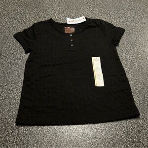 ❤️3/$15 NWT Cat& Jack Girl's Black Top- S(6-7)